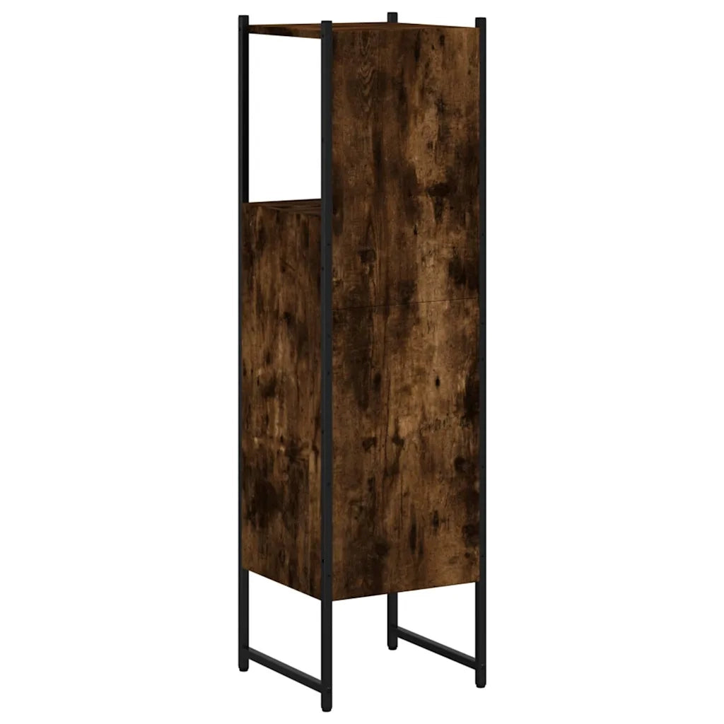 Mobile da Bagno Rovere Fumo 33x33x120,5 cm in Legno Multistrato 842468