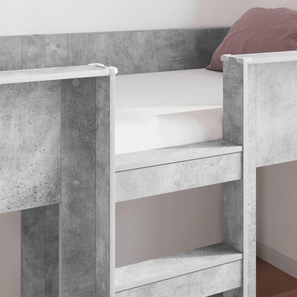 Letto a Castello per Bambini | Letto Infantile | Lettino Grigio cemento 75 x 190 cm