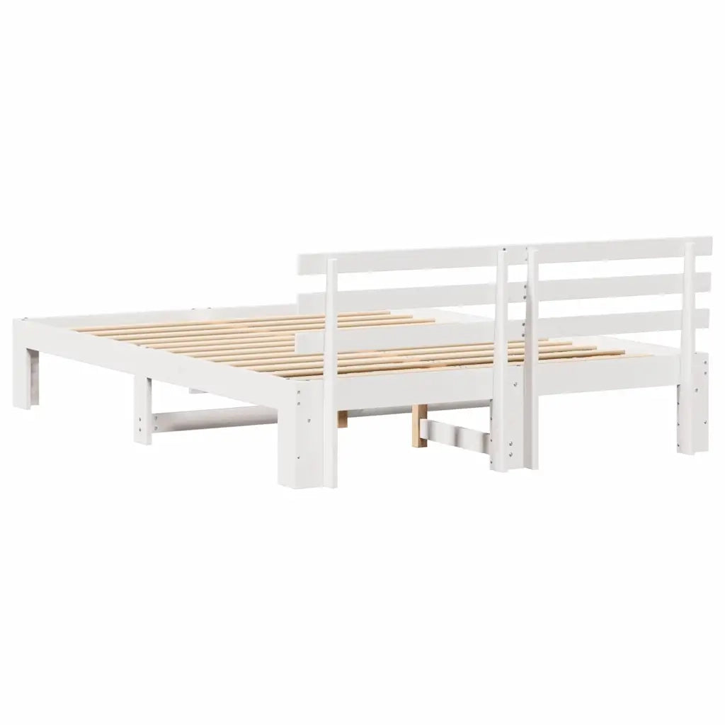 Struttura del letto-Giroletto-Rete del Letto Bianco 140 x 200 cm Pino massello 210377
