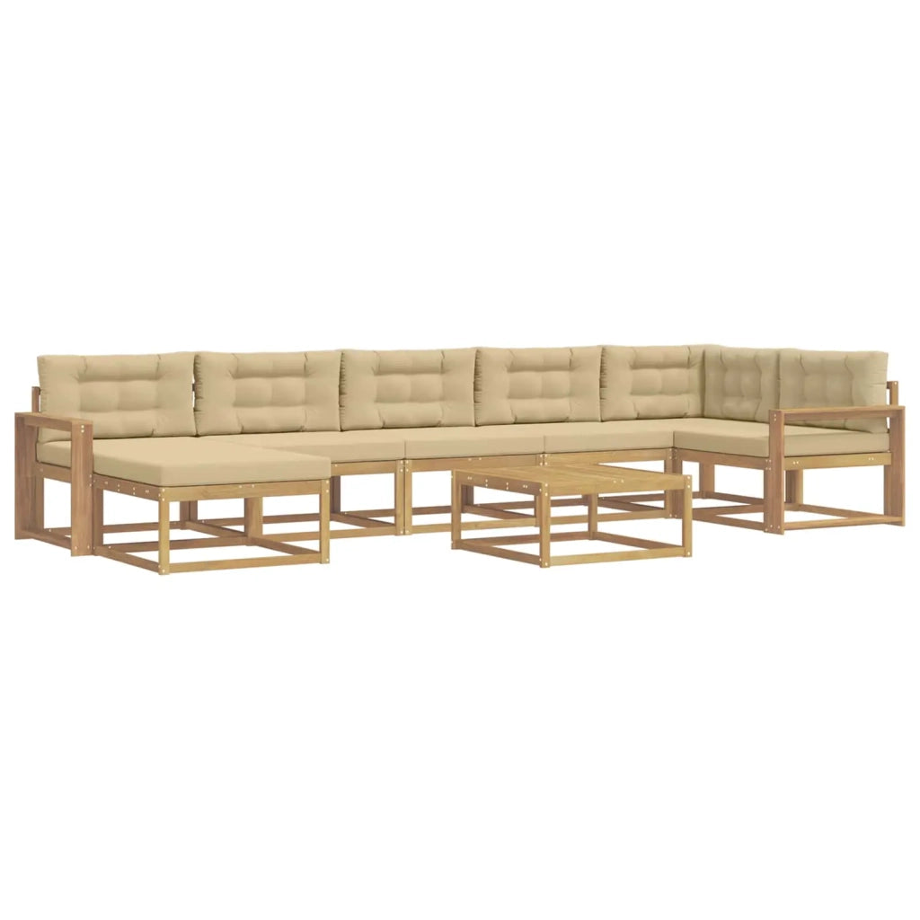 Set di divani da esterno 8 pcs Bianco e Beige 3386802