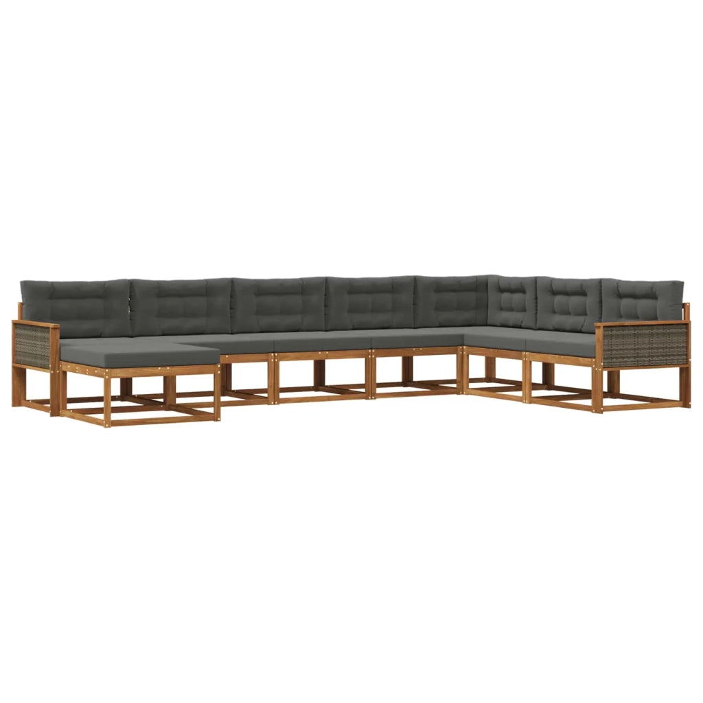 Set di divani da esterno con cuscino 8 pcs Naturale e Antracite 3382800
