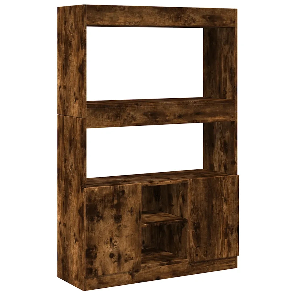 Credenza-Buffet-Armadio da cucina Rovere Fumo 92x33x140 cm in Legno Multistrato