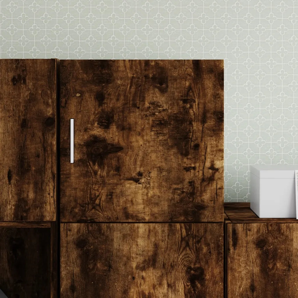 Armadietto a Muro | Mobile a Parete Rovere Fumo 40x42,5x40 cm in Legno Multistrato
