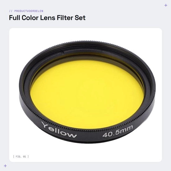Set di filtri per obiettivo - Impermeabile/Resistente al petrolio - Interfaccia 40,5 mm - Lega di alluminio/Vetro ottico - Adatto per macchina fotografica SLR - Incluso contenitore di conservazione - Filtri per macchina fotografica