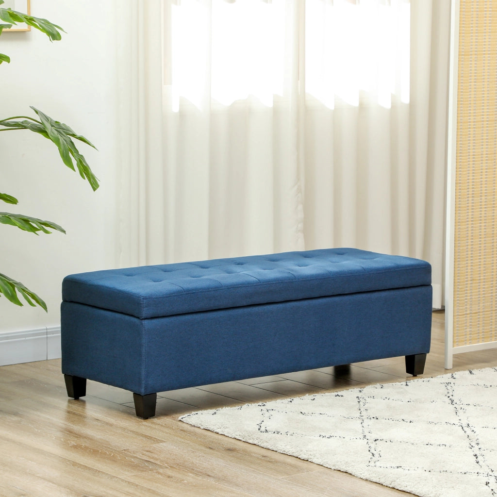 Divano con cassetti ¨C zephmum ¨C blu, 125x49x41 cm