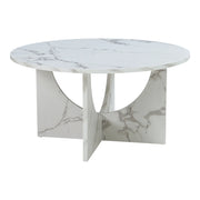 Tavolino/consolle/tavolino laterale 80 x 42 cm effetto marmo bianco 03_0010845