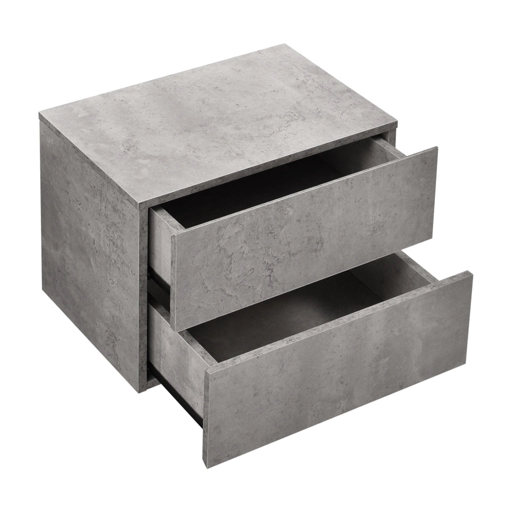 Comodino/comodino/pensile con 2 cassetti effetto cemento grigio 03_0000822