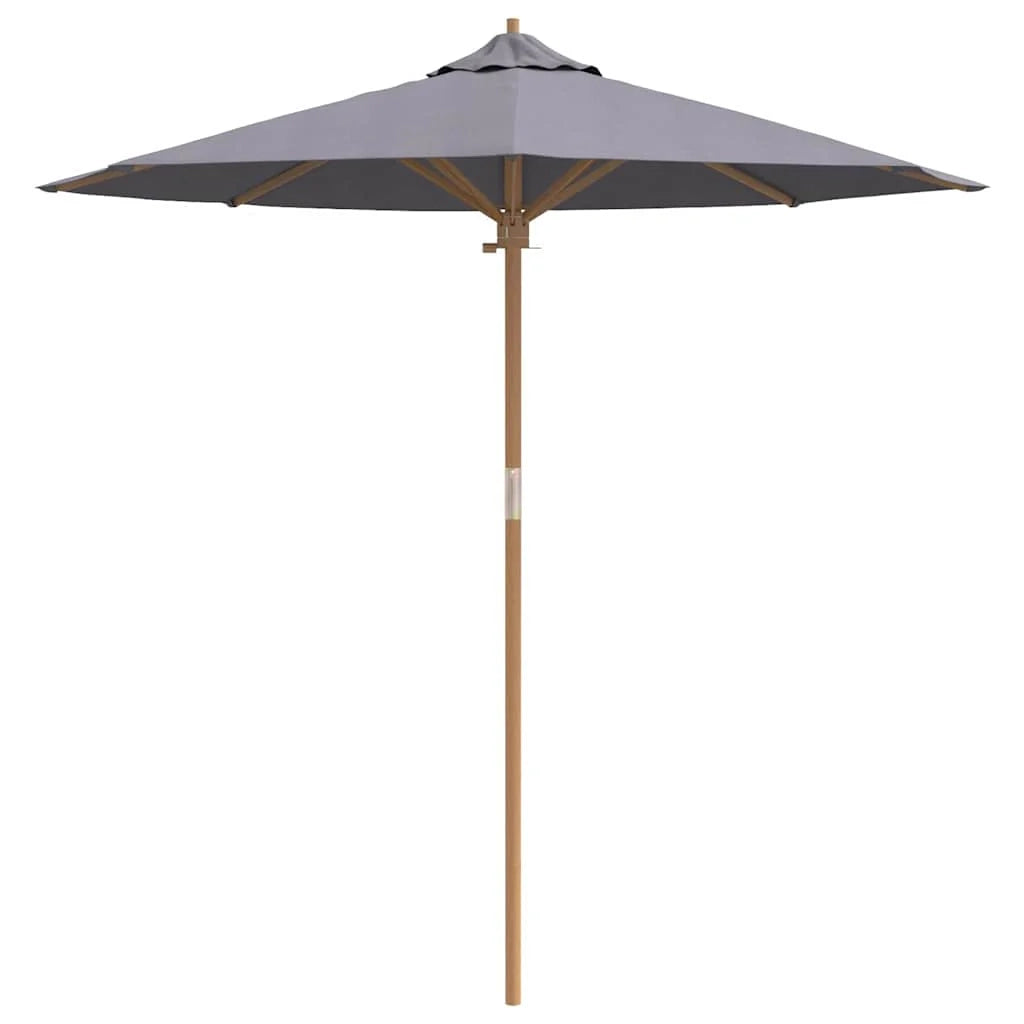 Ombrellone da giardino rotondo 270 x 260 cm stile minimalista leggero pratico in bambù grigio scuro 02_0058247