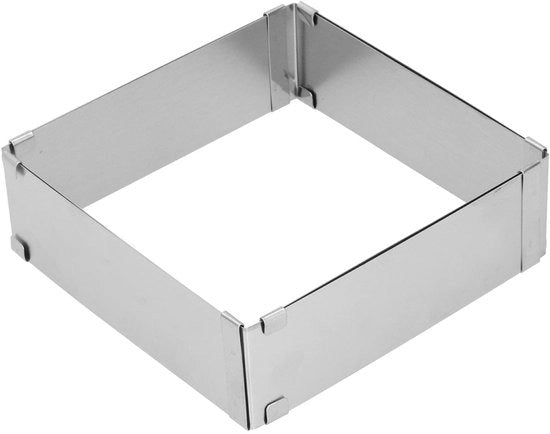 Forma per torte versatile - forma rettangolare per torte - struttura per torte in acciaio inossidabile - per mousse e tiramisù - dimensioni 16-28 cm