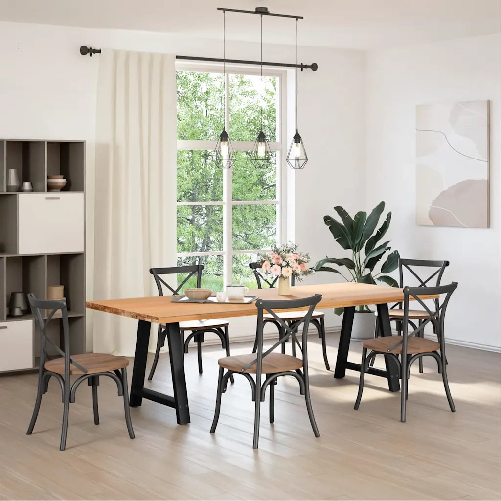 Gambe per tavolo da pranzo a forma di A 2 pz | Piede del tavolo nere 80x(72-73) cm in acciaio
