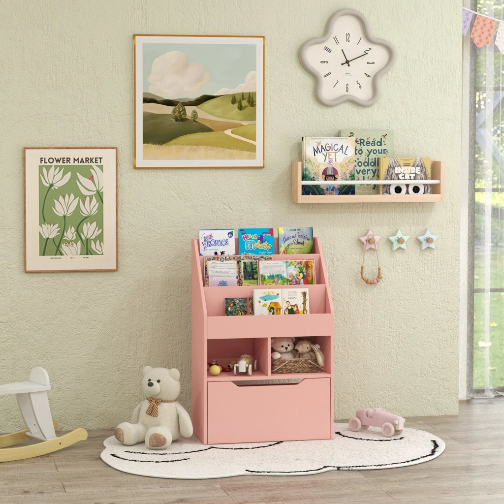 Libreria con cassetto e ripiani ¨C Xylo ¨C Legno rosa 3 livelli