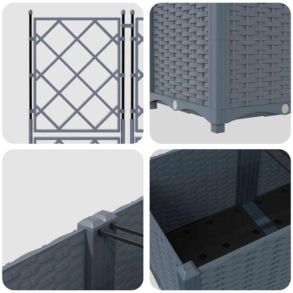 Set di 5 fioriere moderne in acciaio per esterni 120 x 120 x 143 cm resistenti eleganti grigio chiaro 02_0058587