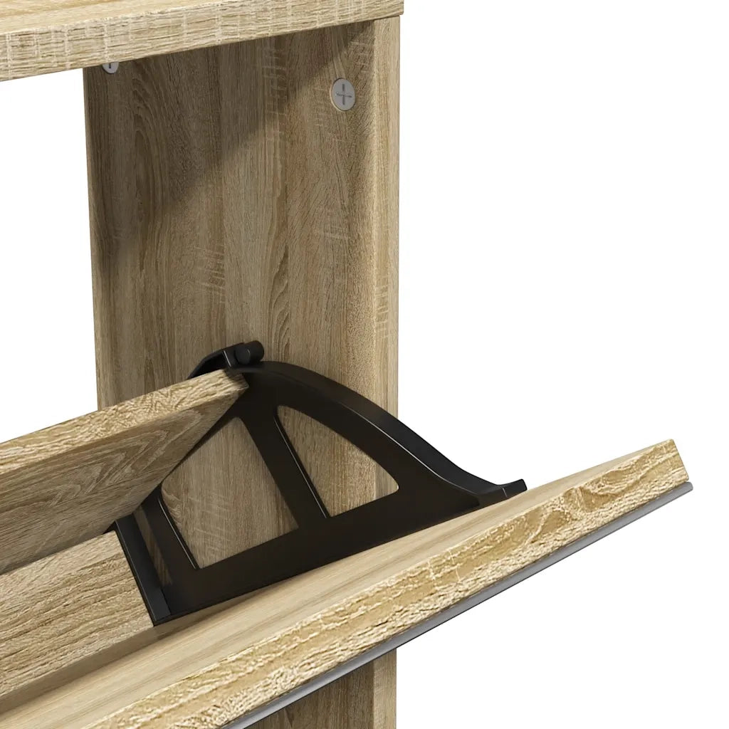 Scarpiera a 5 Strati con Specchio Rovere 63x17x169,5 cm 273937