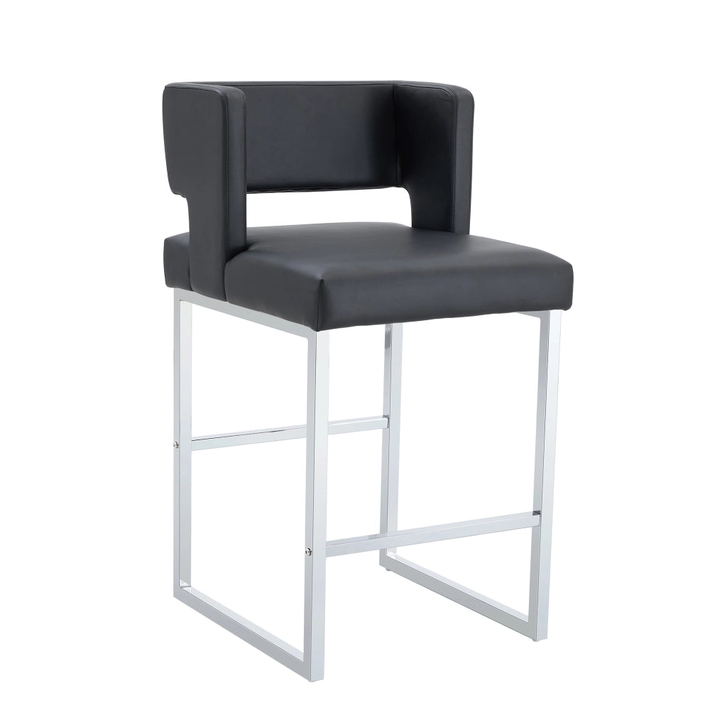 Set 2 Sgabelli da Bar ¨C Xylo ¨C Design Nordico, Gambe in Metallo Argento, Nero