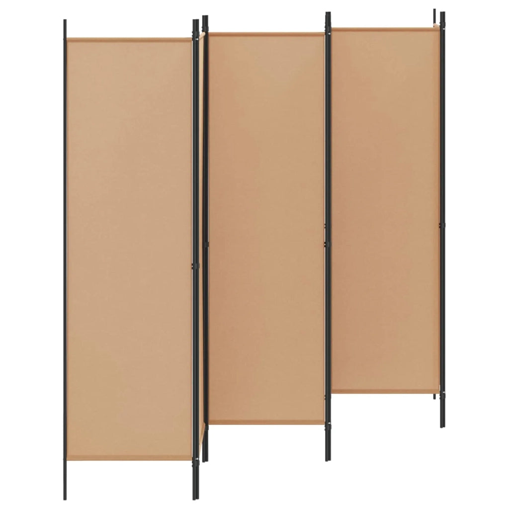 Divisore per Stanza | Paravento | Divisorio Ambienti a 6 Pannelli Beige 300 x 180 cm Tessuto