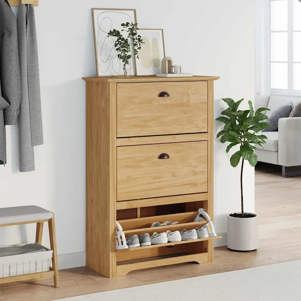 Scarpiera BODO Marrone miele 80 x 35 x 118 cm Legno multistrato 42023477