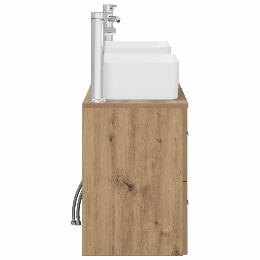 Set di Armadi da Bagno 3 pz Rovere Artigianale 3405858