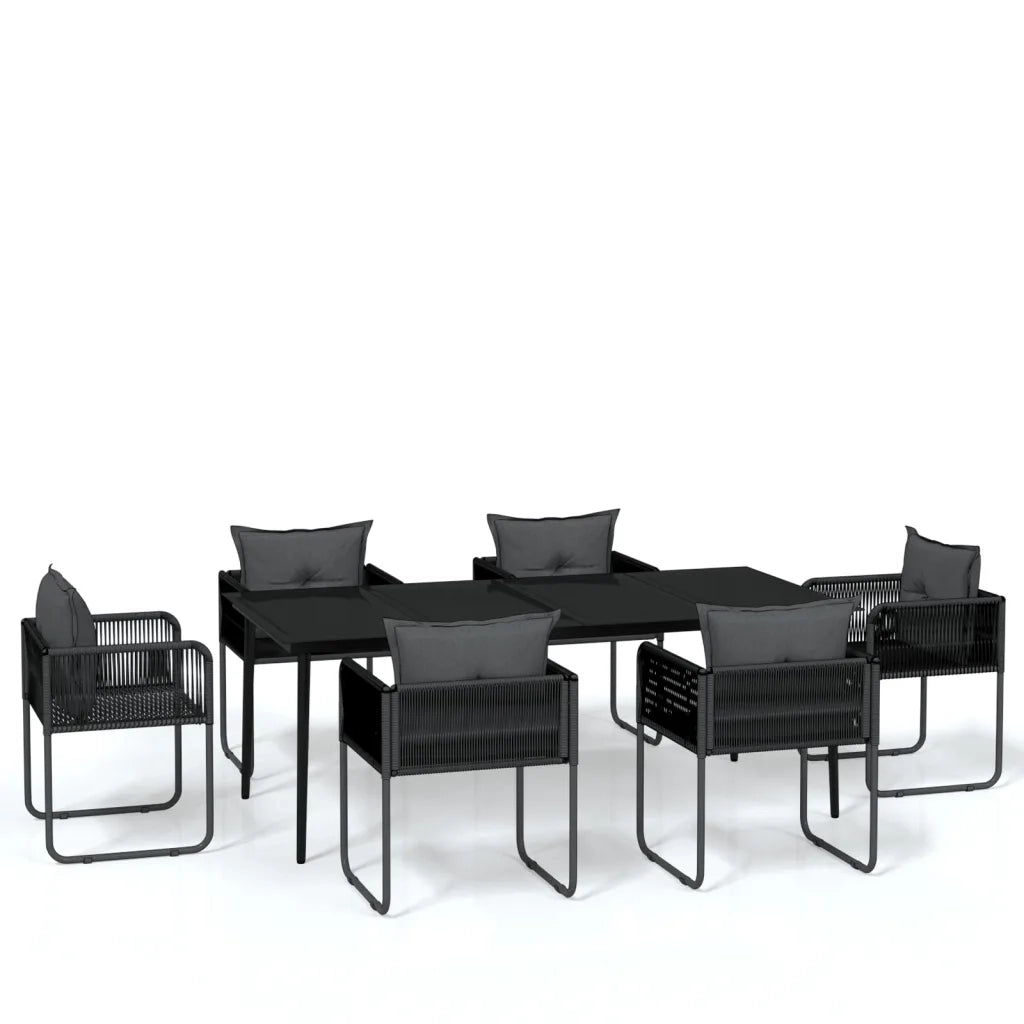 Set da Pranzo da Giardino 7 pz Nero 3099087