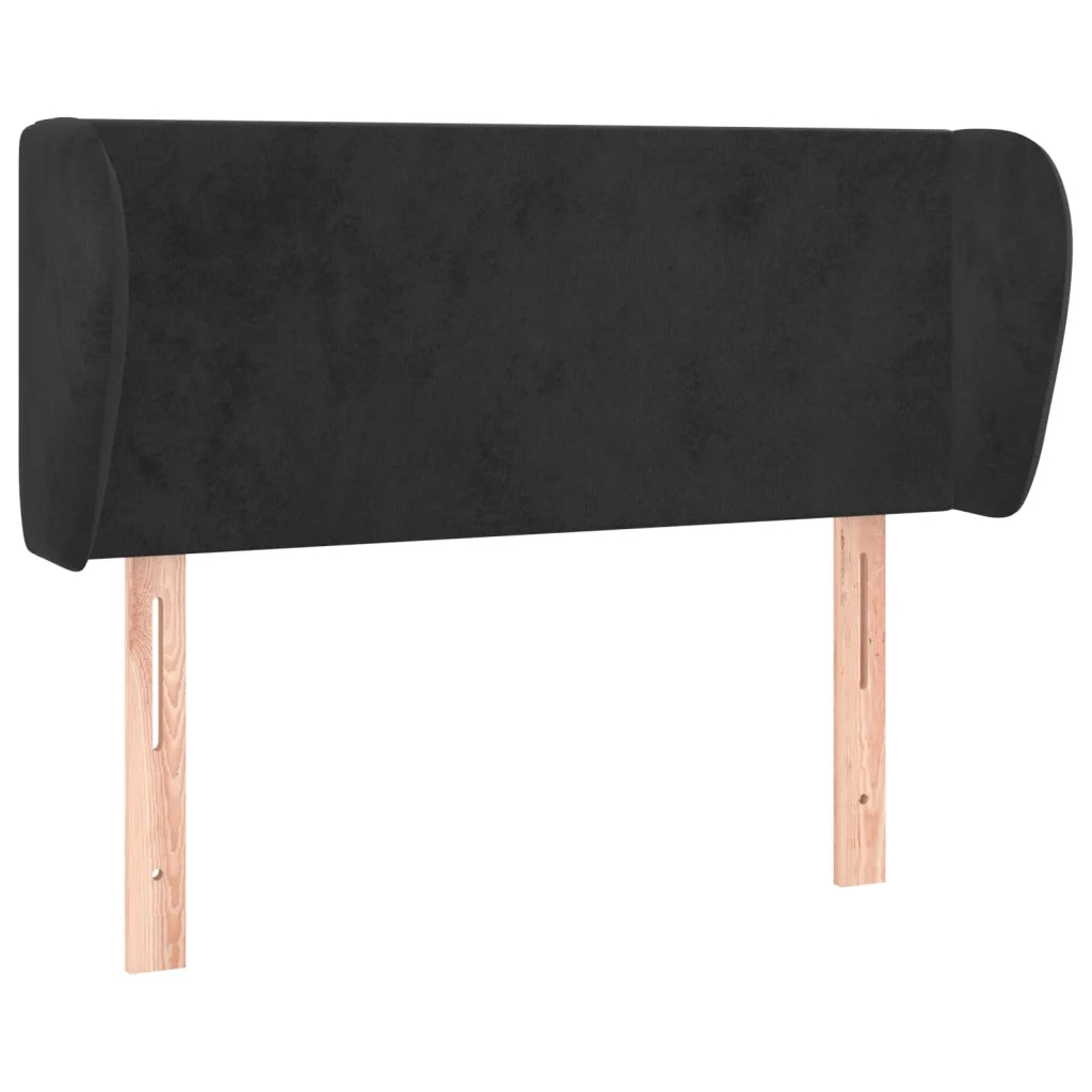 Testiera ad Orecchio-Testata con Orecchie Nera 103x23x78/88 cm in Velluto 254434