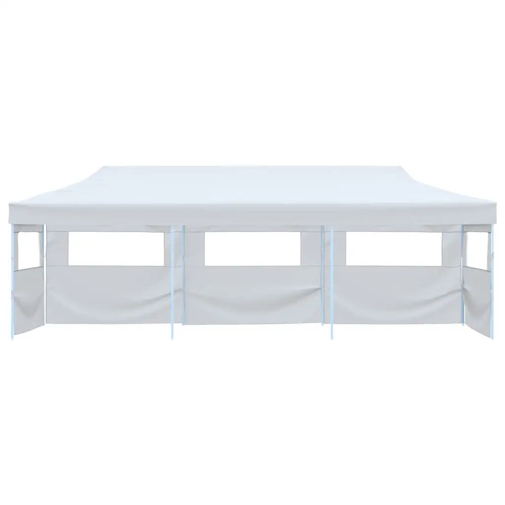 Tenda Pieghevole Pop-Up con 5 Pareti Laterali-Tenda Gazebo 3x9 m Bianca