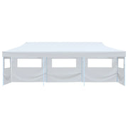 Tenda Pieghevole Pop-Up con 5 Pareti Laterali-Tenda Gazebo 3x9 m Bianca