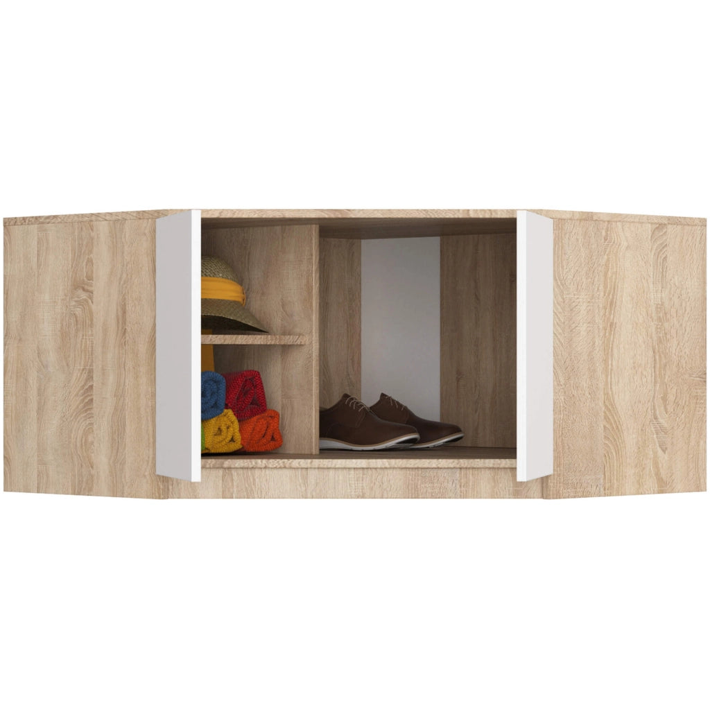 Sopralzo per armadio AKORD S100 Sonoma Quercia 100 cm 2 ante inserto frontale Bianco 100x50x55 cm