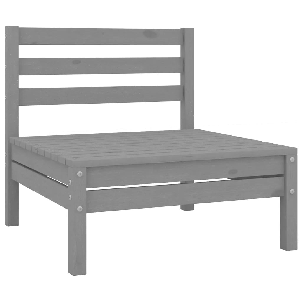 Set Divani da Giardino 3 pz in Legno Massello di Pino Grigio 806599
