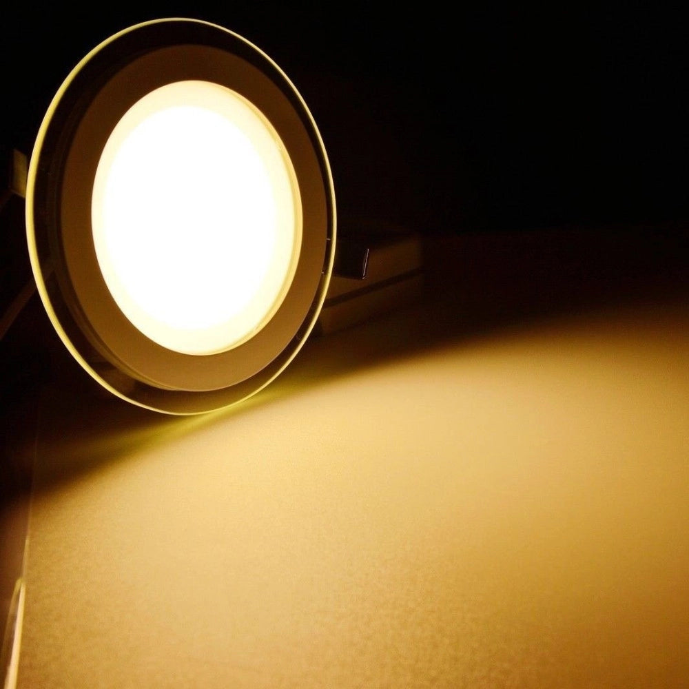 Trade Shop - Faretto Led Tondo Da Incasso Bianco In Vetro Trasparente Da 12w Luce Bianco -