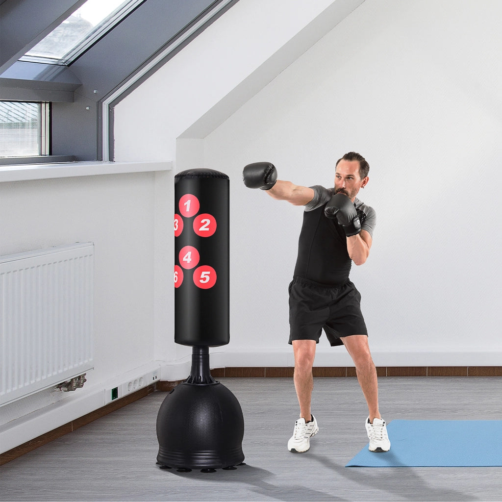 Sacco da Boxe da Terra, Sacco da Pugile per Adulti e Bambini, Fit Boxe Arti Marziali (50x50x165cm)