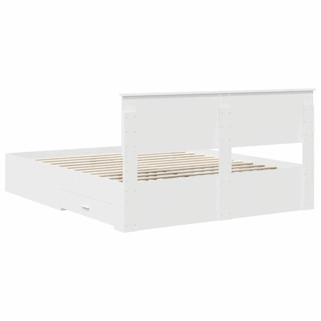 Struttura del letto-Giroletto-Rete del Letto Bianco 160 x 200 cm Legno multistrato 225676