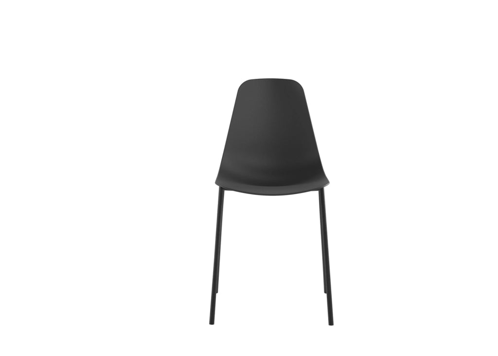 Sedia Frida Design Moderno in Polipropilene con Gambe in Metallo - Seduta Ergonomica per Arredo Interni Casa Ufficio - Colore Nero