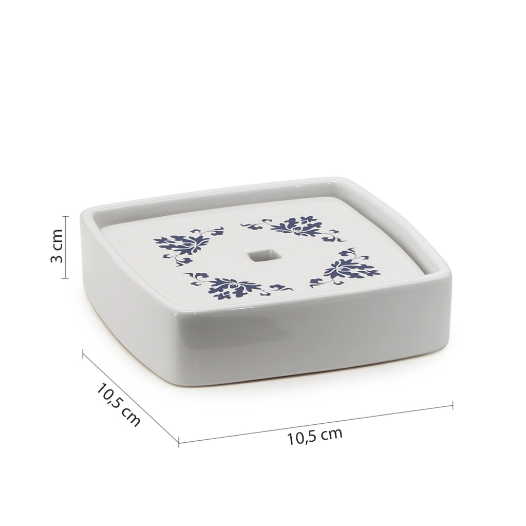 PORTASAPONE CIXI 11X11XH3CM BIANCO / BLU.