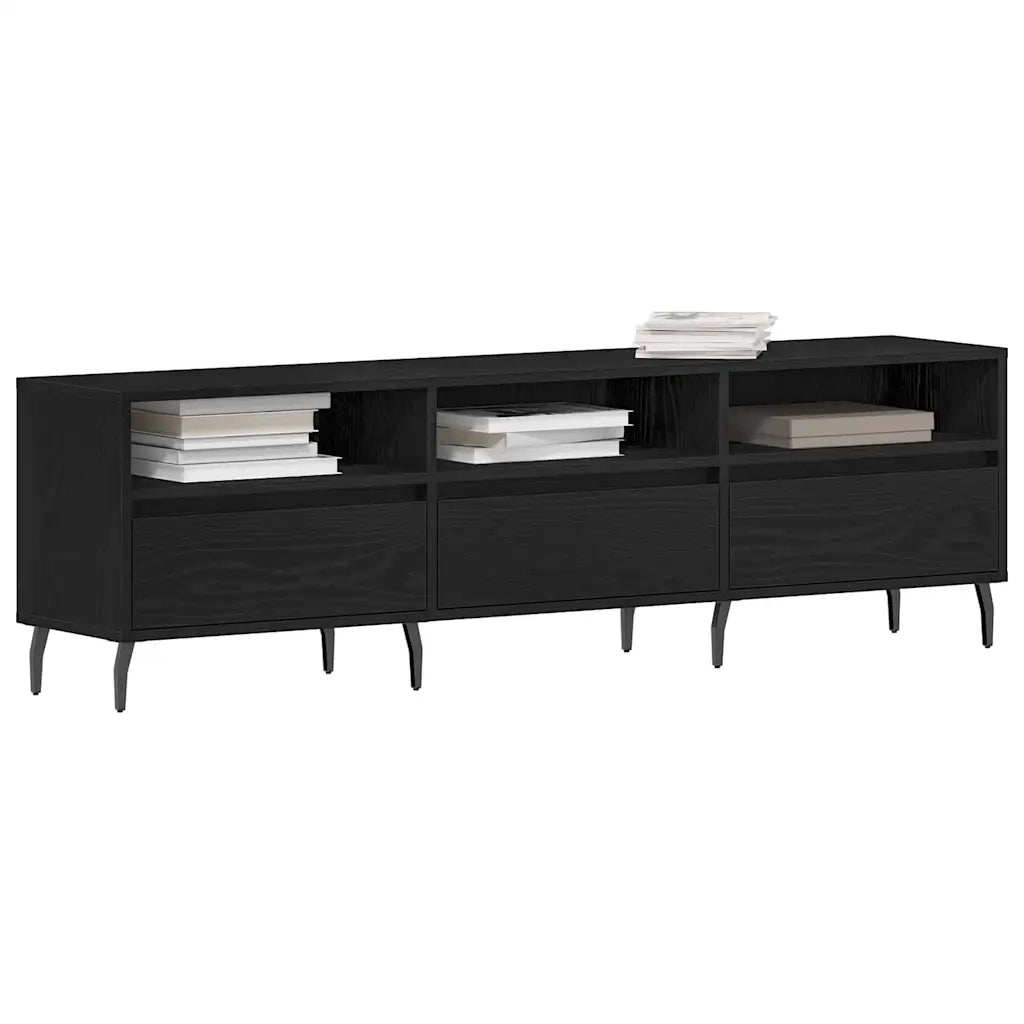 Mobile TV-Credenza per TV-Console TV Rovere Nero 150 x 30 x 44,5 cm Legno multistrato 754224