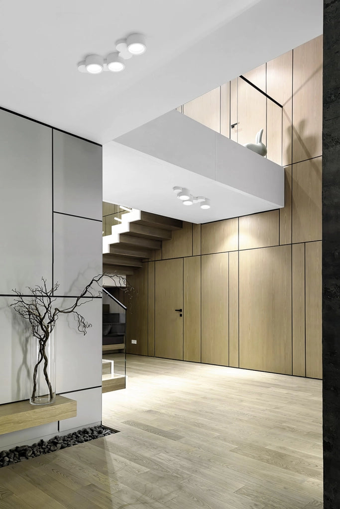 CHIO lampada da soffitto 3 Luci  attacco GX53 In Linea in gesso bianco 45cm