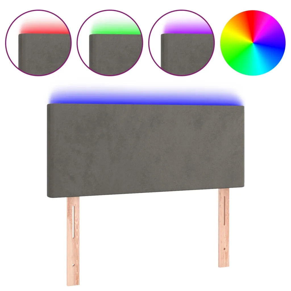 Testiera a LED-Testata con LED Grigio Scuro 80x5x78/88 cm in Velluto 445096