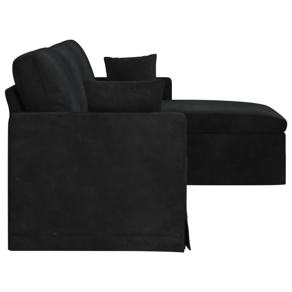 Divano Nero 228 x 134 x 80 cm Velluto 42024473