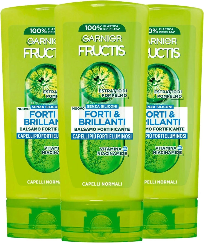 GARNIER FRUCTIS SET 3 PZ BALSAMO FORTI & BRILLANTI PER CAPELLI NORMALI 200 ML L'UNO