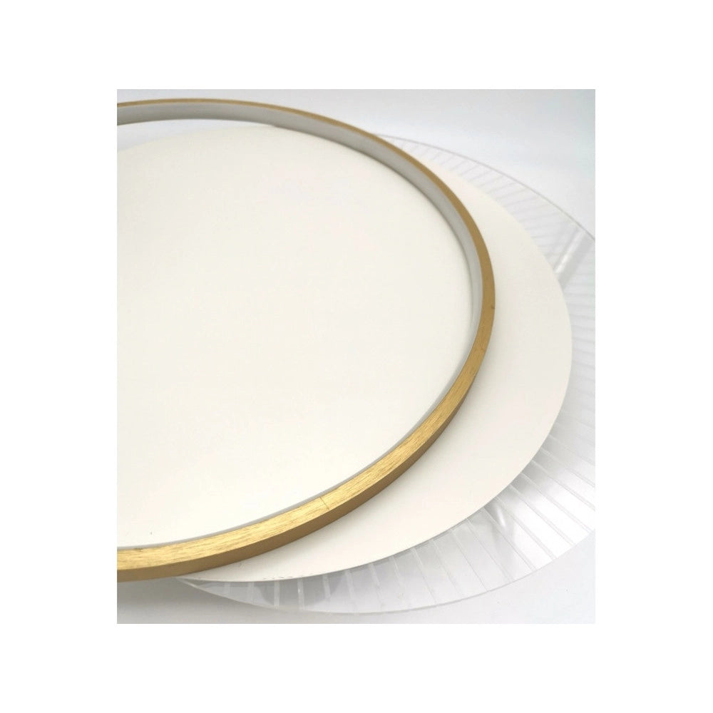Trade Shop - Plafoniera Led 30watt Cerchio Oro Lampadario Da Soffitto Tondo Luce Fredda 70722 -