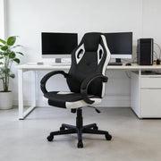 Sedia da ufficio ergonomica girevole con schienale alto, altezza regolabile, rete elastica e base a 5 razze