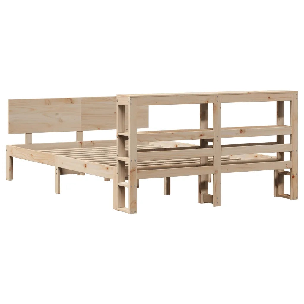Giroletto con Testiera 160x200 cm in Legno Massello di Pino