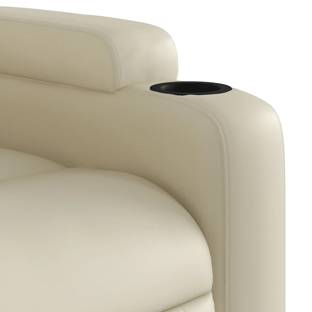Poltrona | Sedia Relax Reclinabile Crema in Similpelle
