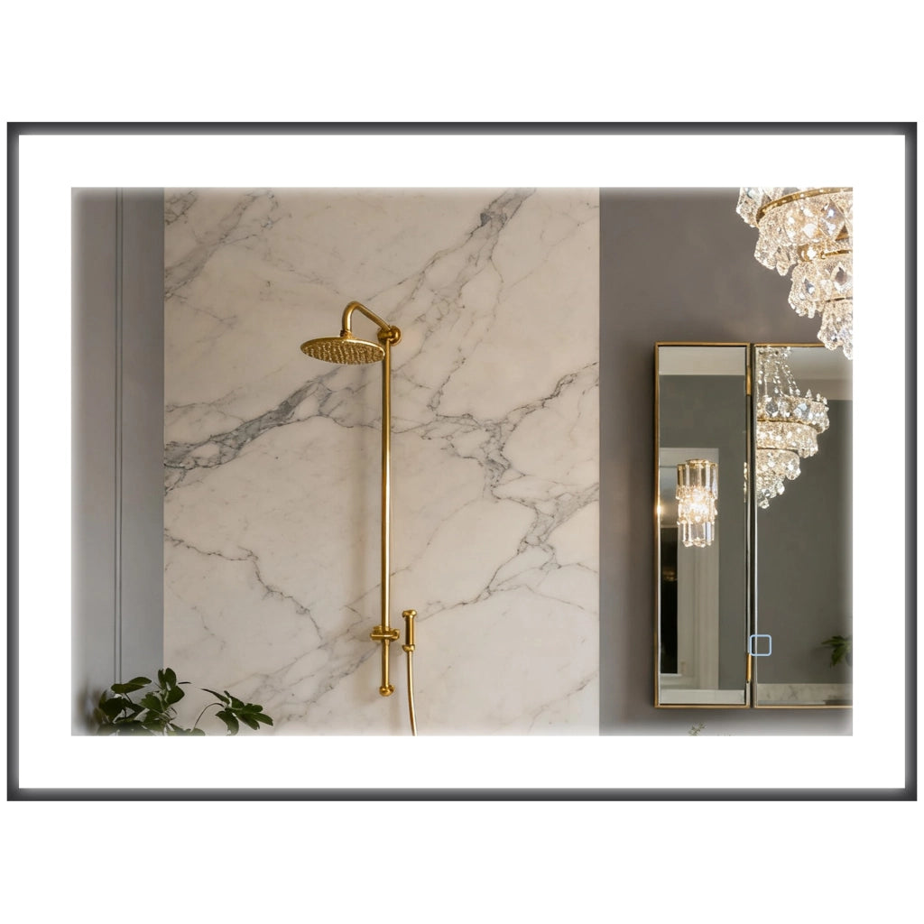 Specchio da Bagno con Luce LED 80x60 cm ¨C Xylo ¨C 3 Colori Funzione Antivaho IP44