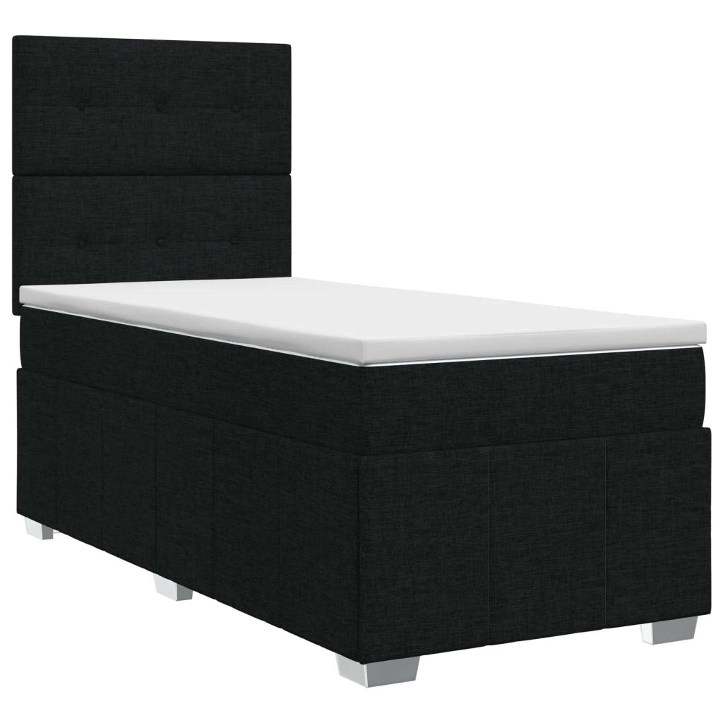 Letto box spring con materasso Nero 100 x 200 cm Tessuto 3454073