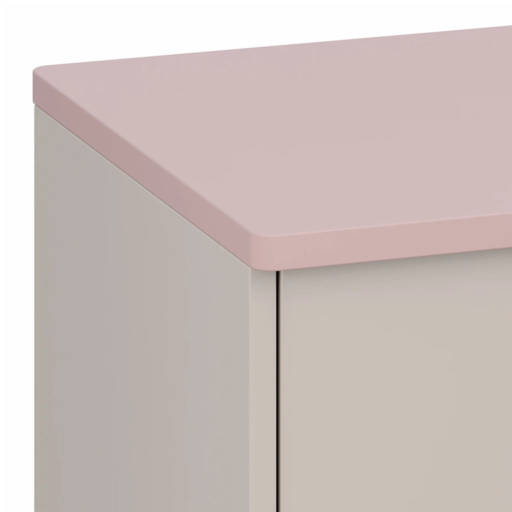 Cassettiera pratico mobile contenitore per ingresso soggiorno cameretta 62 x 38 x 30 cm bianco e rosa 03_0009310