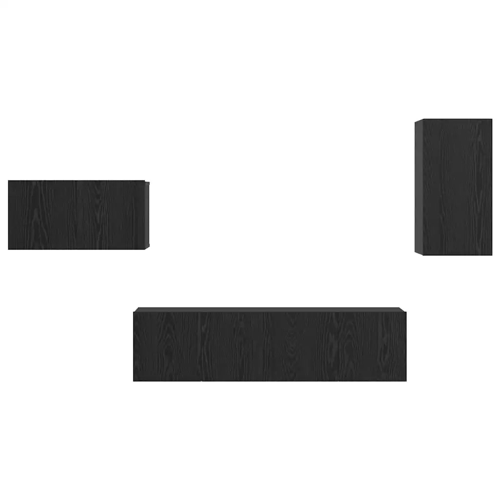Set mobile TV | Armadietto TV | Mobile Porta TV con cassetto Rovere Nero Legno multistrato