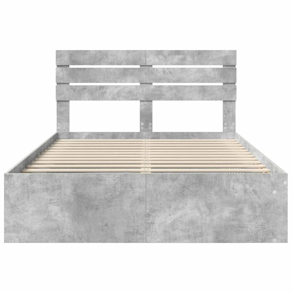 Struttura del letto-Giroletto Grigio Concret¨¨ 150 x 200 cm Pino massello 551109