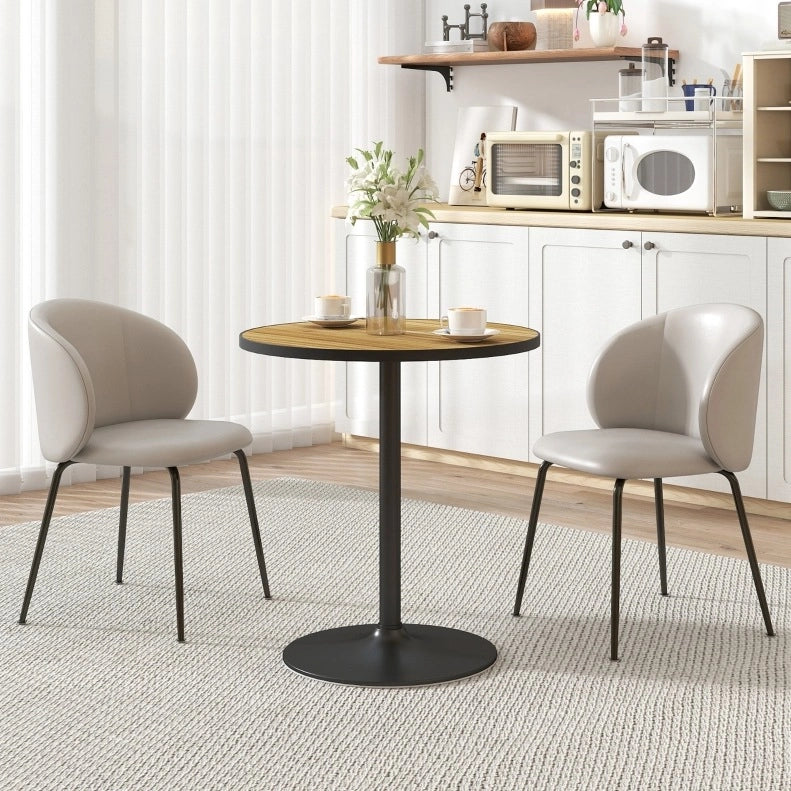 Tavolo rotondo da pranzo ?70 x 76 cm in legno effetto rovere; colore rovere
