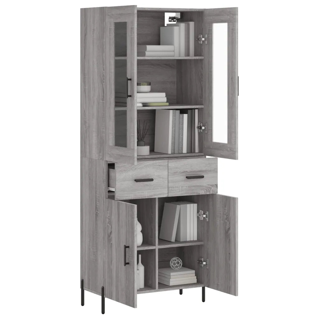 Credenza | Madia | Buffet da pranzo | Armadio da pranzo Grigio Sonoma 69,5x34x180 cm in Legno Multistrato