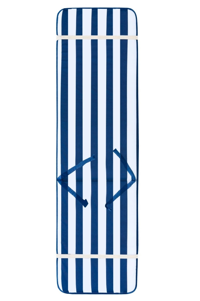 Cuscino Sdraio Morbido A Righe Copri Seduta Lettino Prendisole Pieghevole Made In Italy Blu