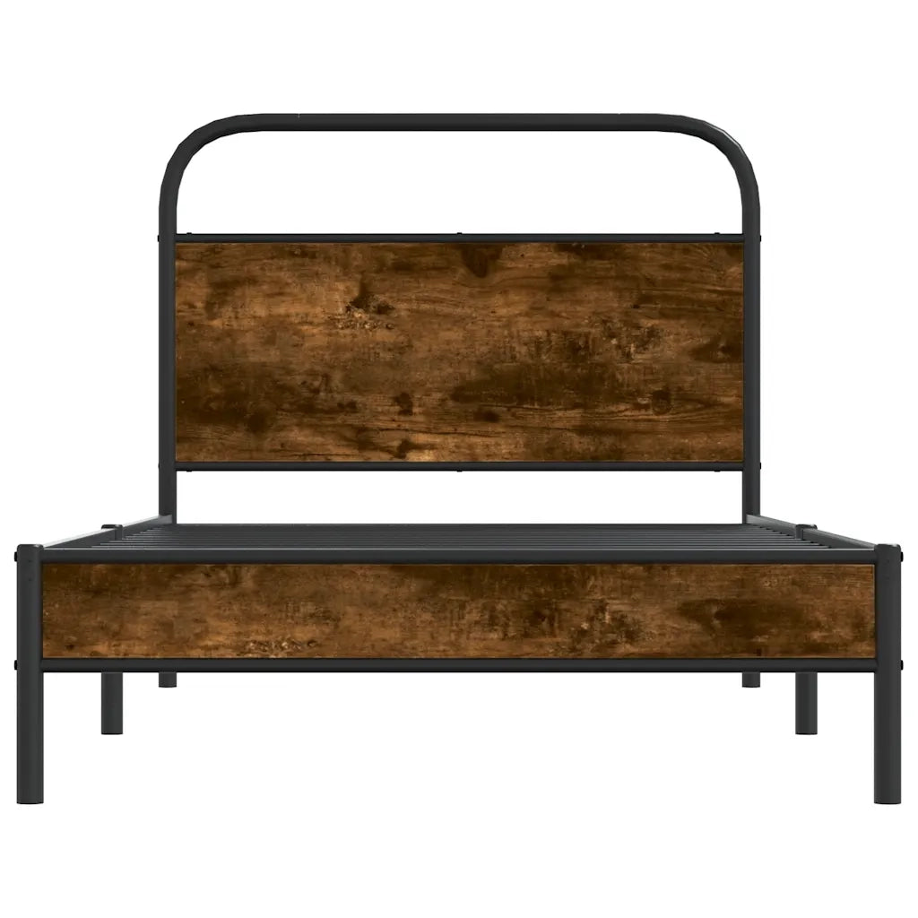 Giroletto senza Materasso-Struttura Letto Rovere Fumo 100x190 cm in Truciolato 519540